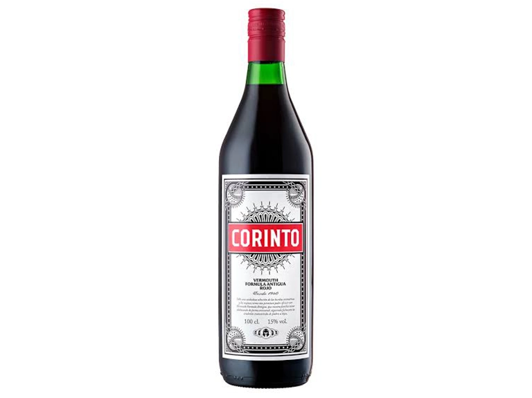 Fles Corinto Rojo Vermouth Formula Antigua 1 liter Spaanse rode vermouth