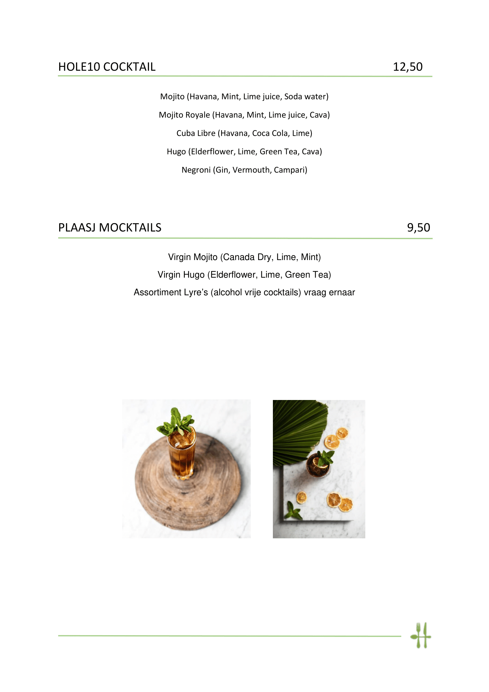 Hole 10 - Food & Drinks - Cocktails