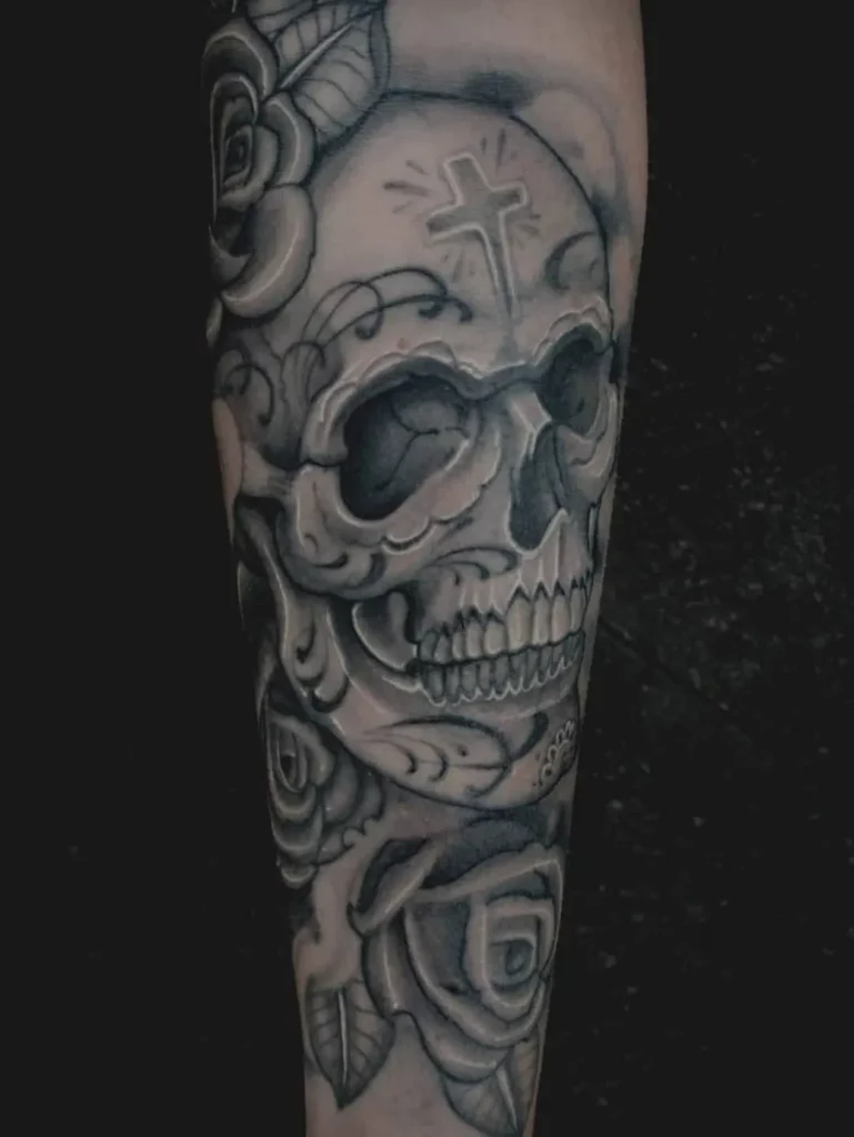 Day of the dead skull tattoo 