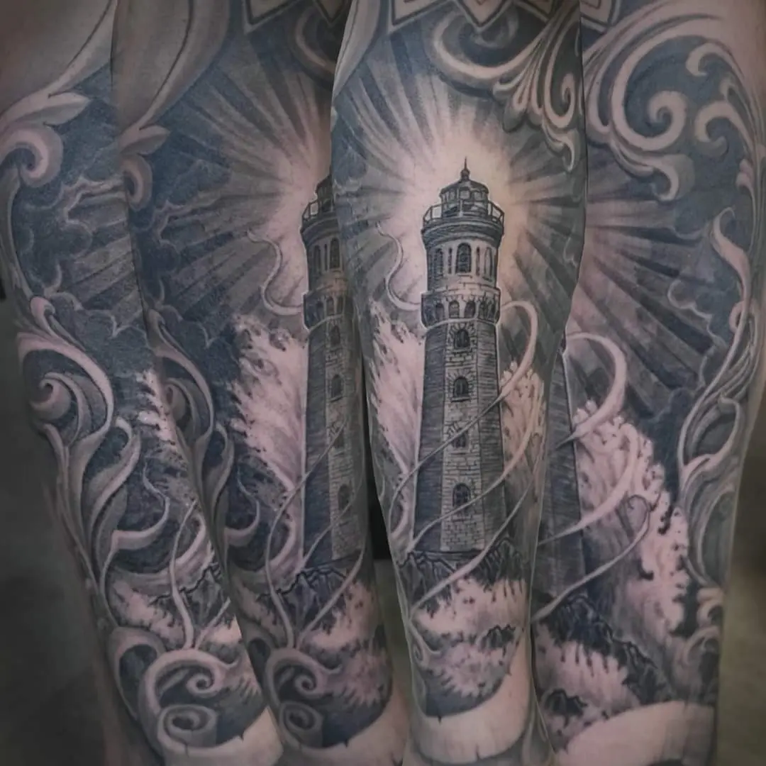 Lighthouse of Vuurtoren tattoo omslag foto