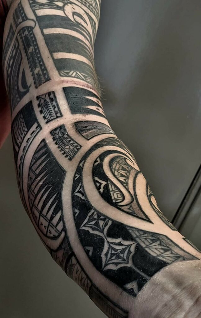 Polynesian maori marquesan samoan style tattoo sleeve