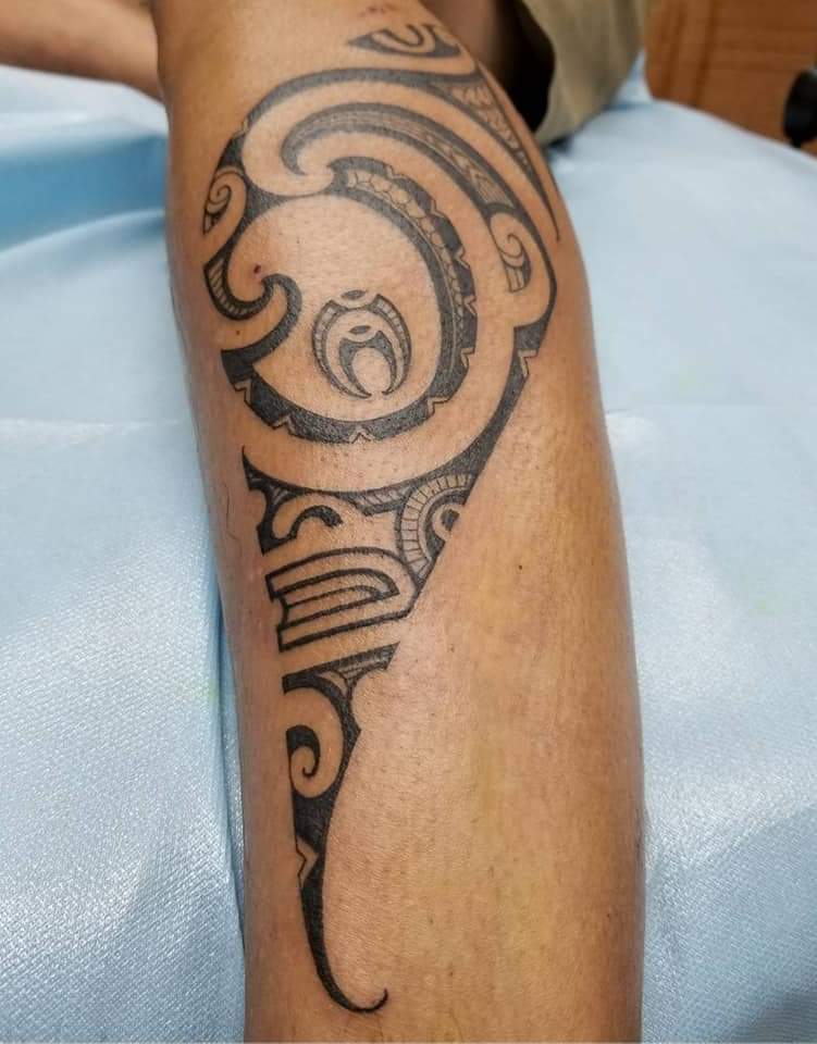 Polynesische tattoo mixed stijl maori marquesan