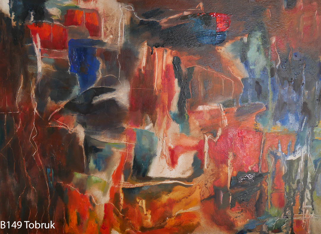 Geotechnical set of paintings 2. Oil Paintings by Paul Hollingsworth. B149 Tobruk board 30x40cm May2018. Oil Paintings by Paul Hollingsworth.