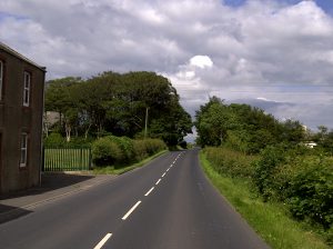 photo of main road past Longcummercattiff farm
