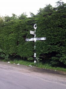 photo of cast iron road sign at Blackdyke