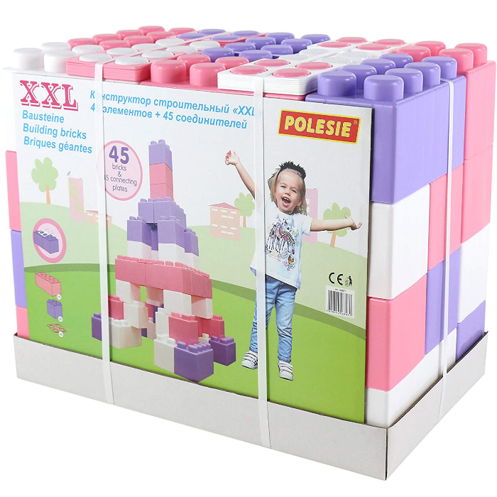 XXL-Bausteine, Pink, Mädchen, weiß, lila, Teile, Bauen, Häuser, Mauern, Plastiksteine