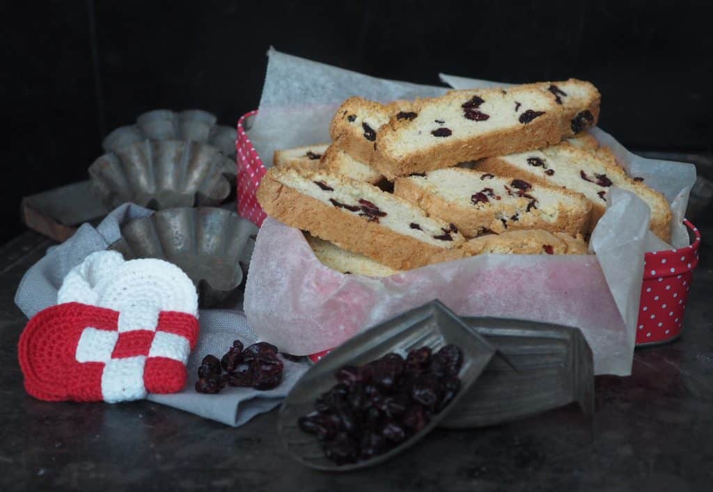 Biscotti opkrift tranebær og marcipan biscotti