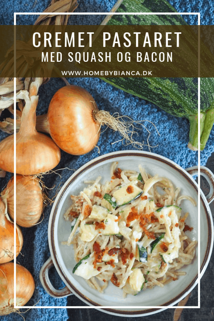 Cremet pastaret med squash og bacon opskrift