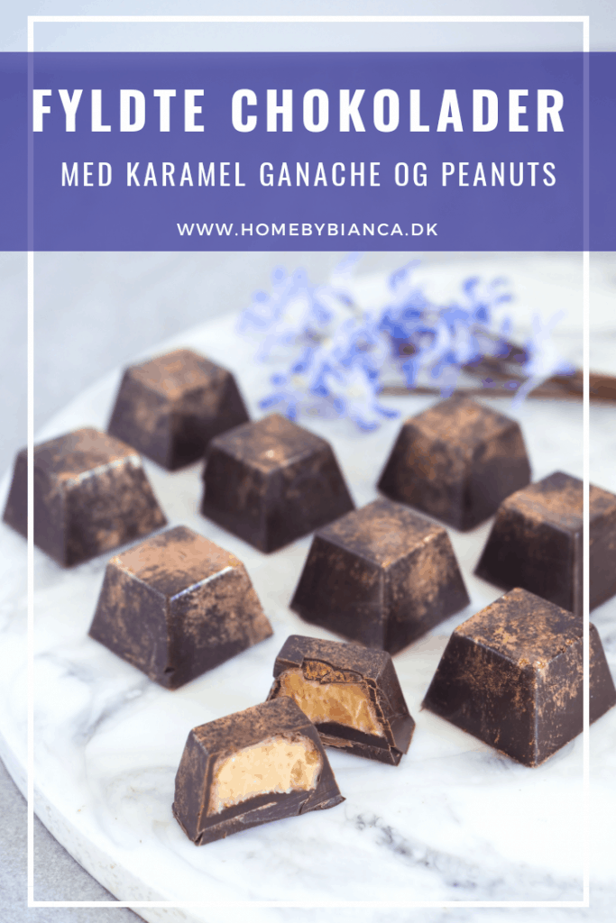 Fyldte chokolader med karamel ganache og peanuts