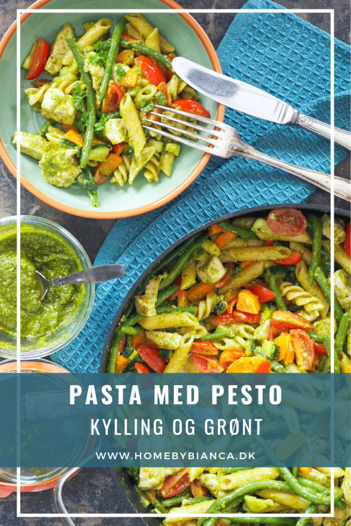 Pasta med pesto og kylling opskrift