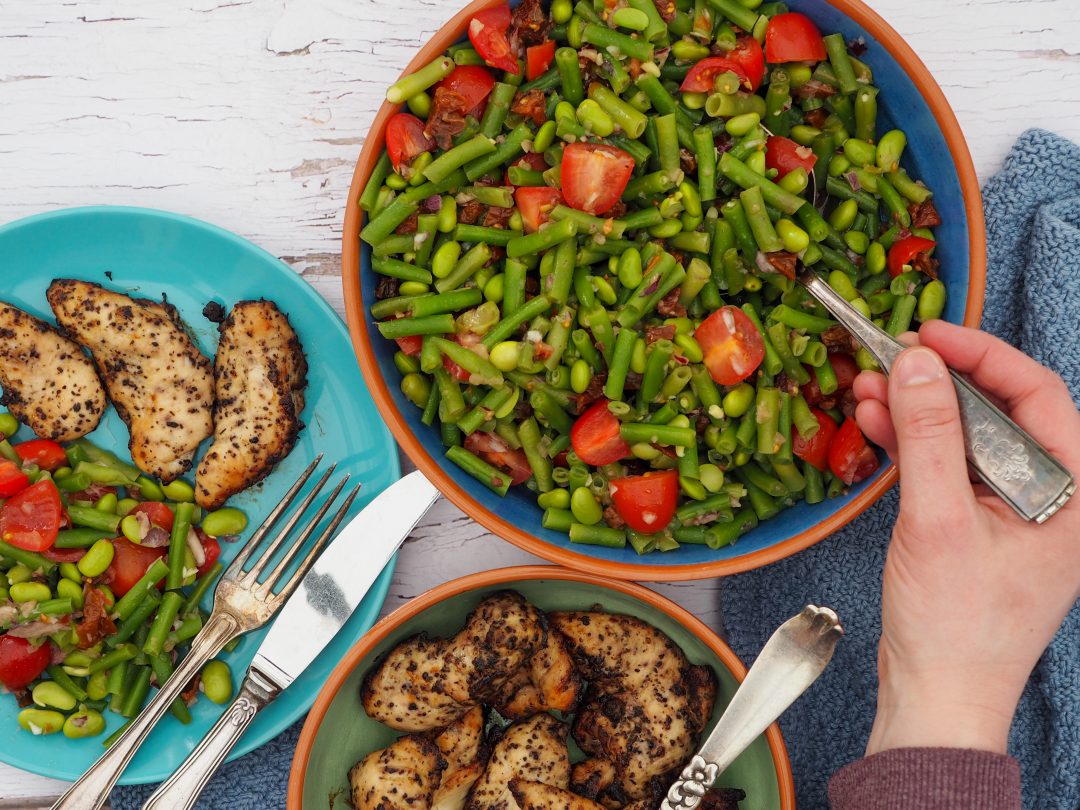 Bønnesalat med edamame bønner