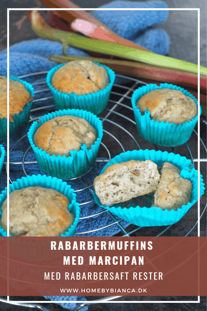 Rabarbersaft rester rabarbermuffins med marcipan