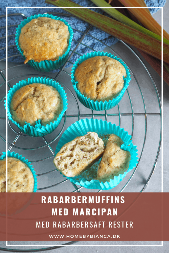 Rabarbersaft rester rabarbermuffins med marcipan