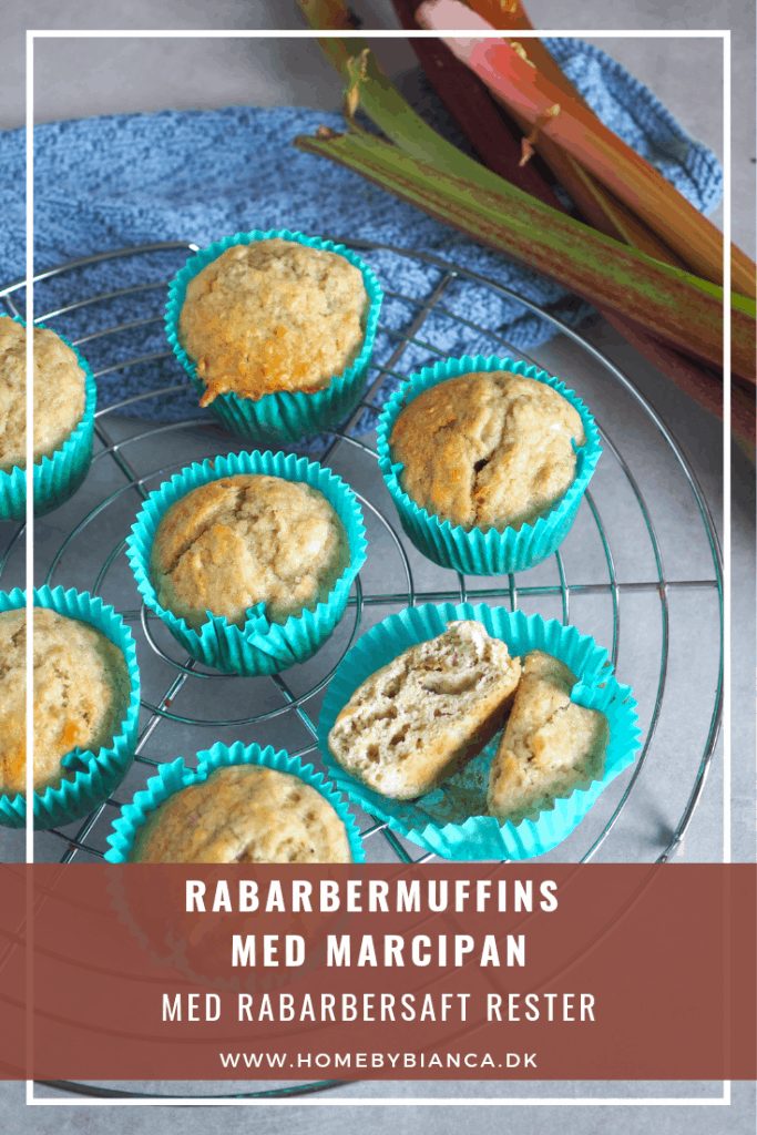 Rabarbersaft rester rabarbermuffins med marcipan