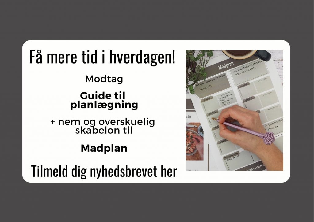 Tilmed dig nyhedsbrev - madplan