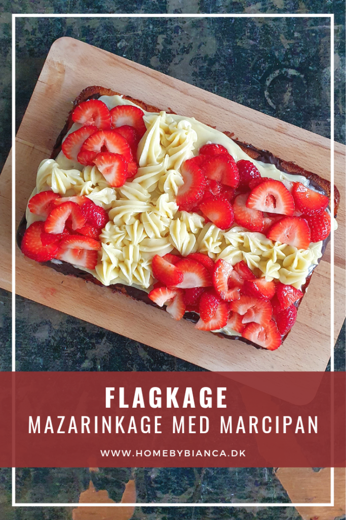 Flagkage - Mazarinkage med marcipan