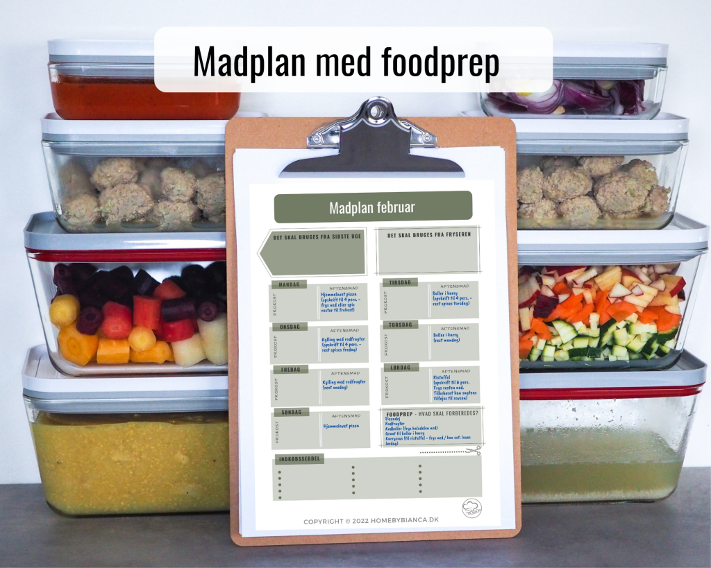 Madplan februar med foodprep