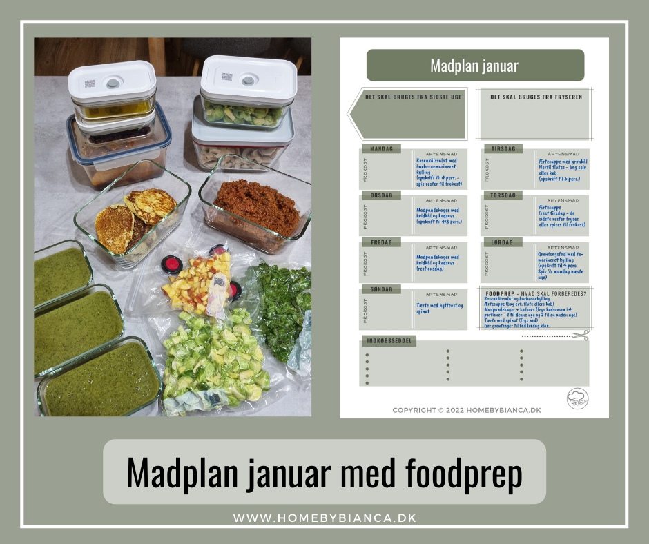 Madplan januar med foodprep