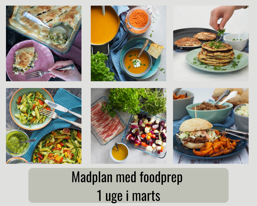 Madplan med foodprep 1 uge i marts