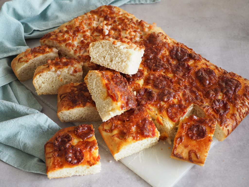 Focaccia pizza opskrift madpakke