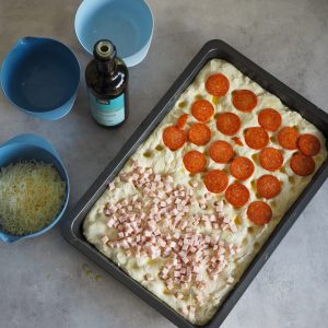 Focaccia pizza opskrift madpakke