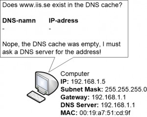 Computer checks its DNS cache