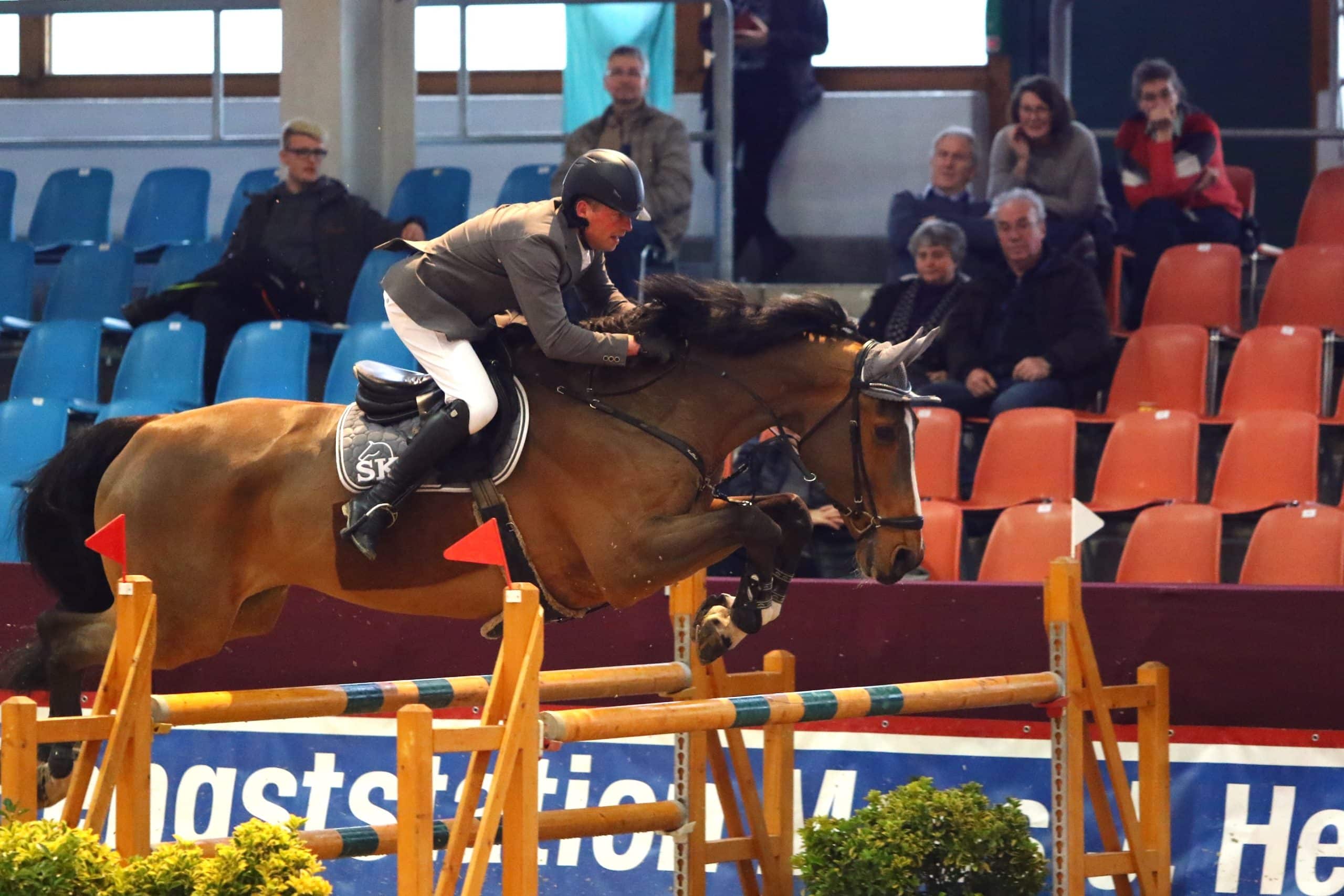 Mit Conchita gelang dem Brandenburger Steffen Krehl aus Lentzke in Neustadt-Dosse gleich freitags ein Triumph - auch 2024 ist Krehl beim CSI in der Graf von Lindenau-Halle dabei. (Foto: B. Placzek)