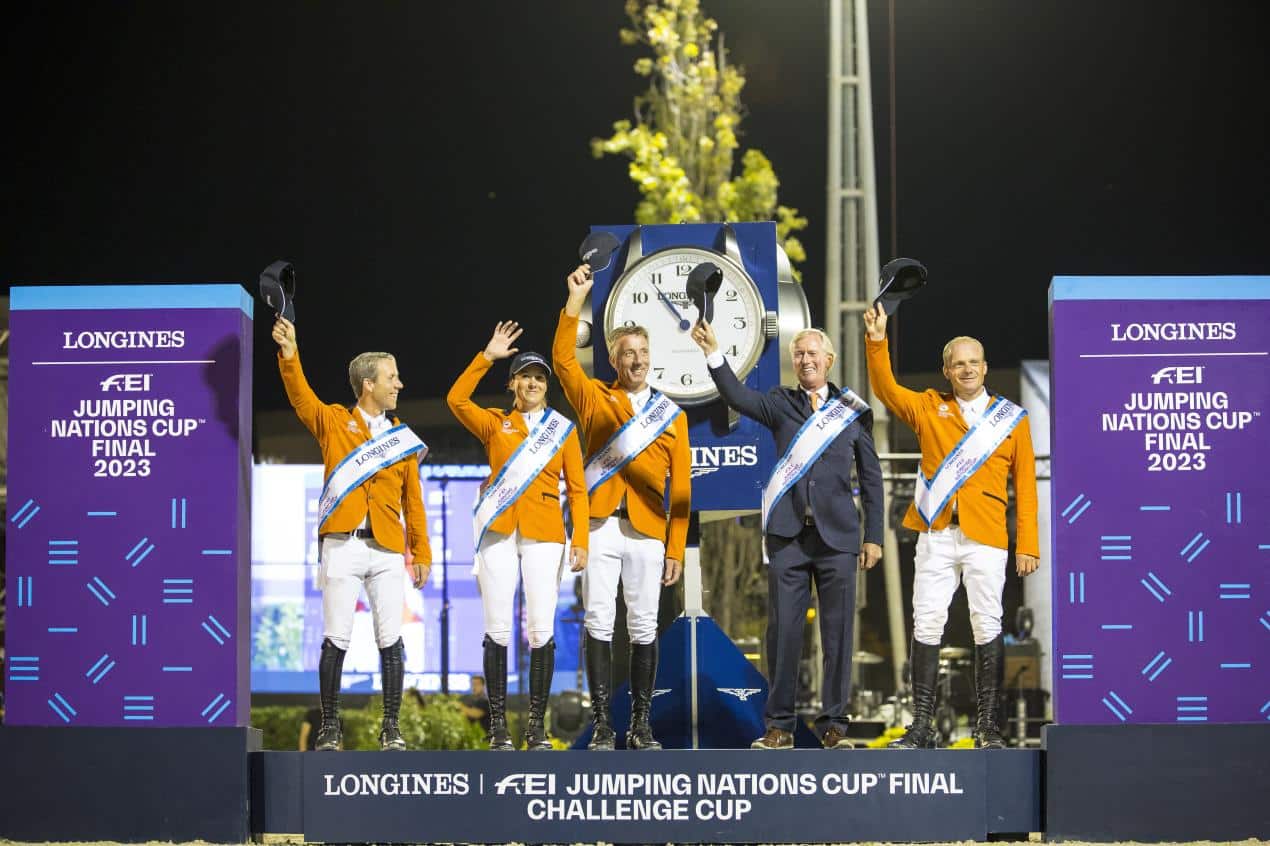 Team Netherlands, Gewinner des Longines FEI Jumping Nations CupTM Finales, Challenge Cup am 30. September 2023.FEI/Leanjo de Koster