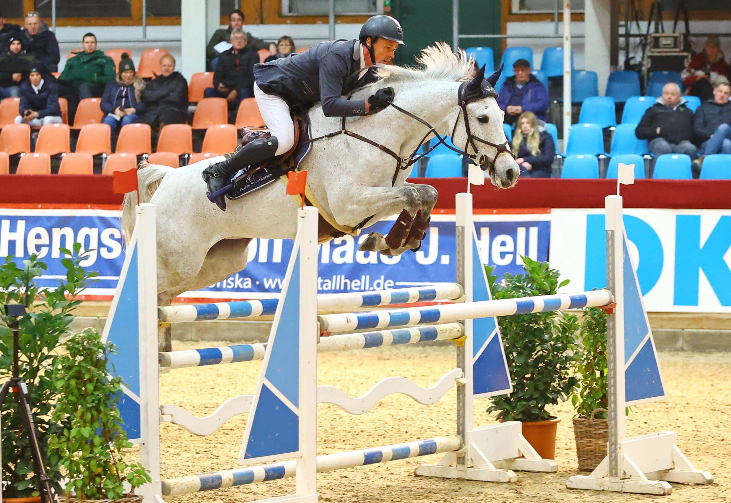 Der Brandenburger Jan Peters gewann mit der sieben Jahre alten California den Auftakt der internationalen Youngster Tour. (Foto: B. Placzek)