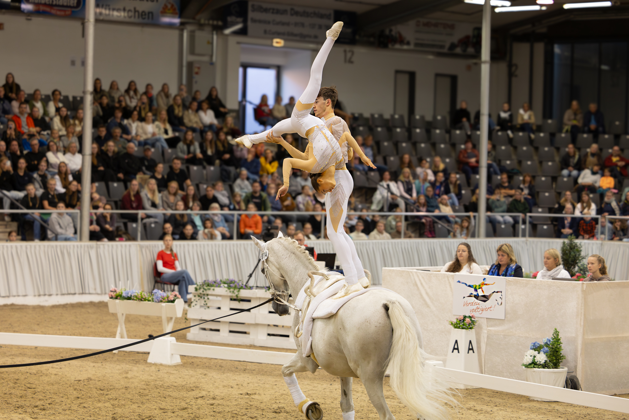 Deutsche Meister im Doppelvoltigieren: Mia Valentina Bury und Arne Heers (Foto: Hannoveraner Verband)