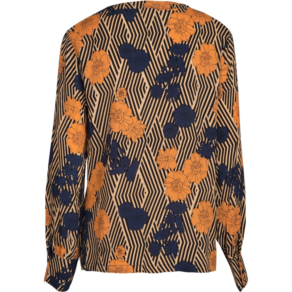 Minus | KRISS bluse | blå orange mønster - hoshii