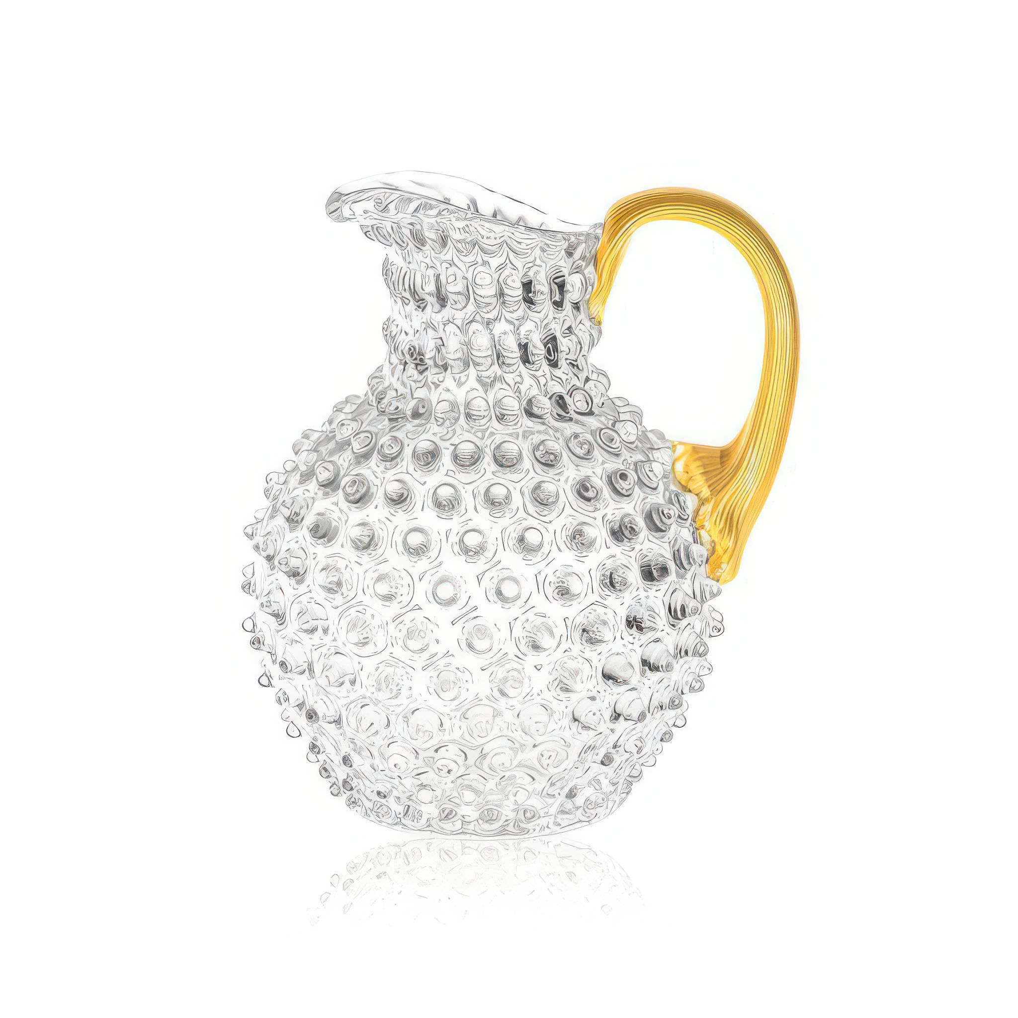 Hobnail Jug 2 Liter - Crystal Hobnail Jug with Gold Handle