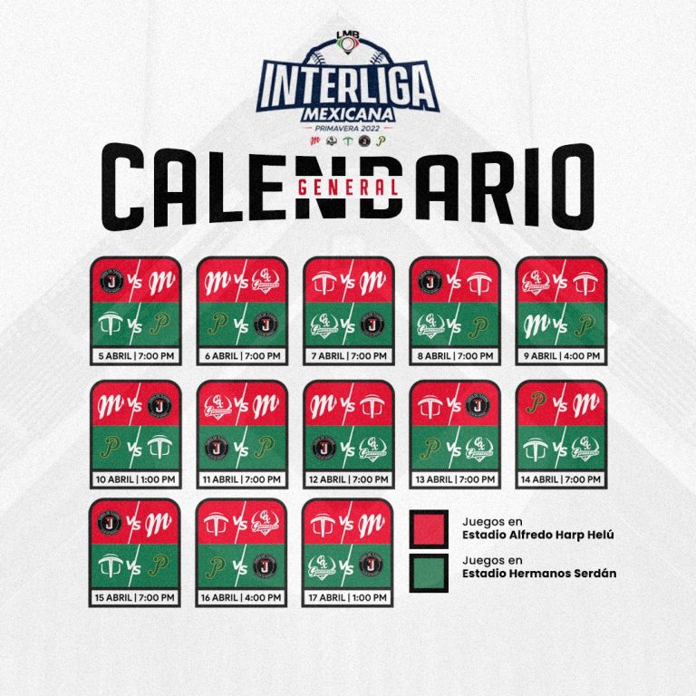 Listo el calendario del Torneo Interliga 2022