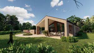 Sommerhus, plantegning, 3D-Visualisering