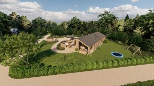 Sommerhus, plantegning, 3D-Visualisering