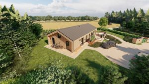 Sommerhus, plantegning, 3D-Visualisering