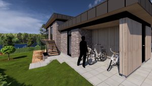 Funkisvilla, Hansen - Ingeniører + Arkitekter, Visualisering, 2-plan, plantegning