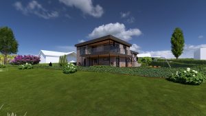 Funkisvilla, Hansen - Ingeniører + Arkitekter, Visualisering, 2-plan, plantegning
