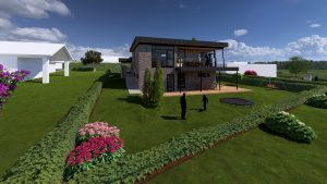 Funkisvilla, Hansen - Ingeniører + Arkitekter, Visualisering, 2-plan, plantegning