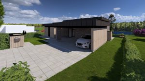 Funkisvilla, Hansen - Ingeniører + Arkitekter, Visualisering, 2-plan, plantegning