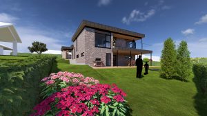 Funkisvilla, Hansen - Ingeniører + Arkitekter, Visualisering, 2-plan, plantegning