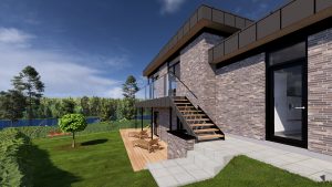 Funkisvilla, Hansen - Ingeniører + Arkitekter, Visualisering, 2-plan, plantegning