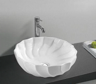 Rund porcelænshåndvask til montering på bord