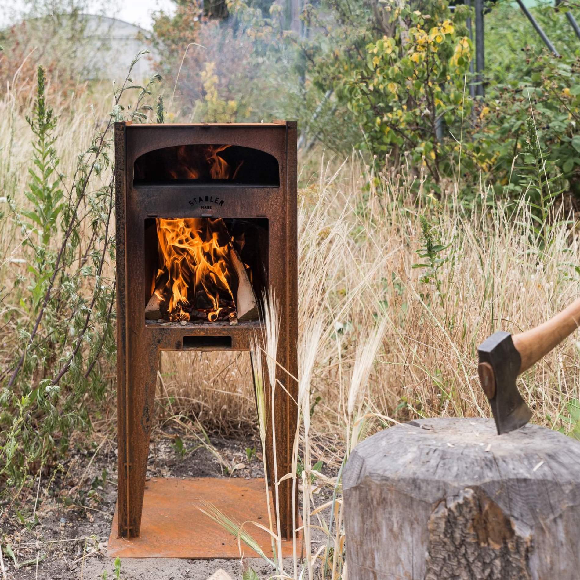 Underlagsplate i Corten til Pizzaovn fra Stadler Made