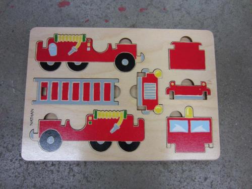 P110 - Houten puzzel brandweerwagen