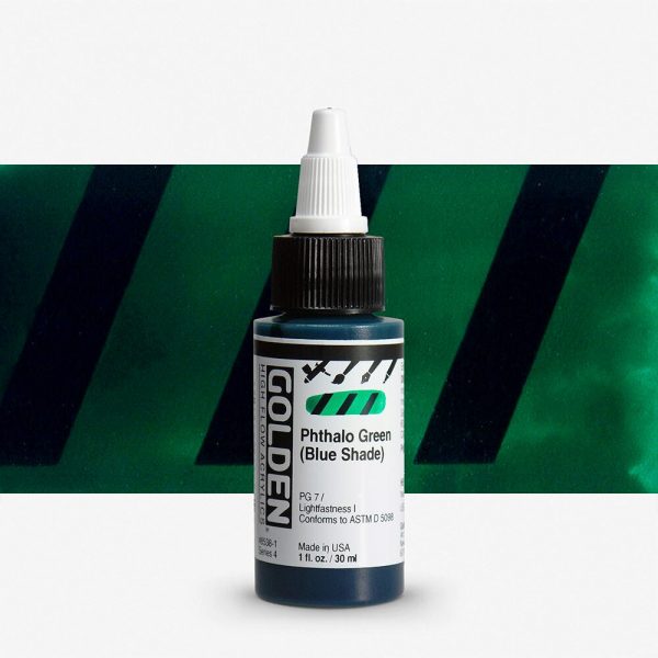 Golden - High Flow Acrylic - Acrylinkt - Flacon 30Ml - Serie 4 - Phtalogroen Blauwachtig