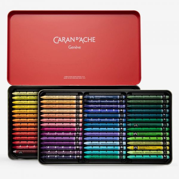 Caran D'Ache - Neocolor Ii Metalen Doos, 84 Kleuren Uv 1