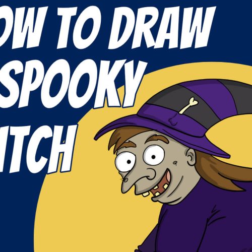 How to draw a spooky witch
