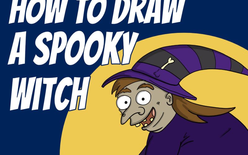 How to draw a spooky witch