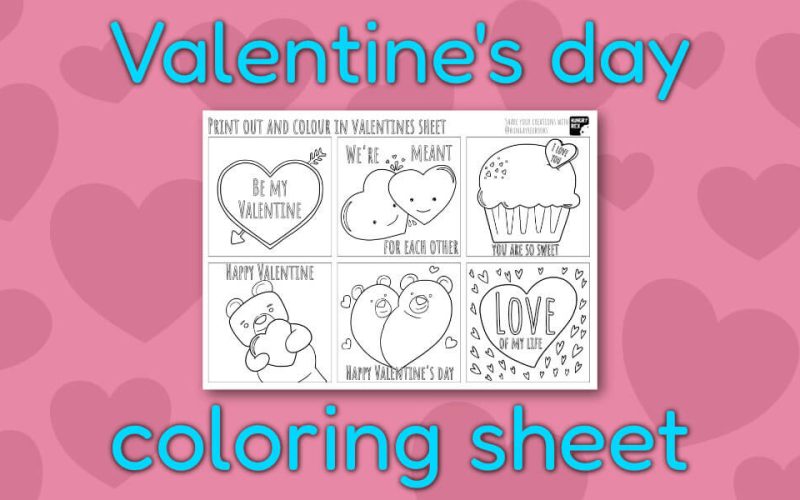 Free Valentine’s day coloring sheet